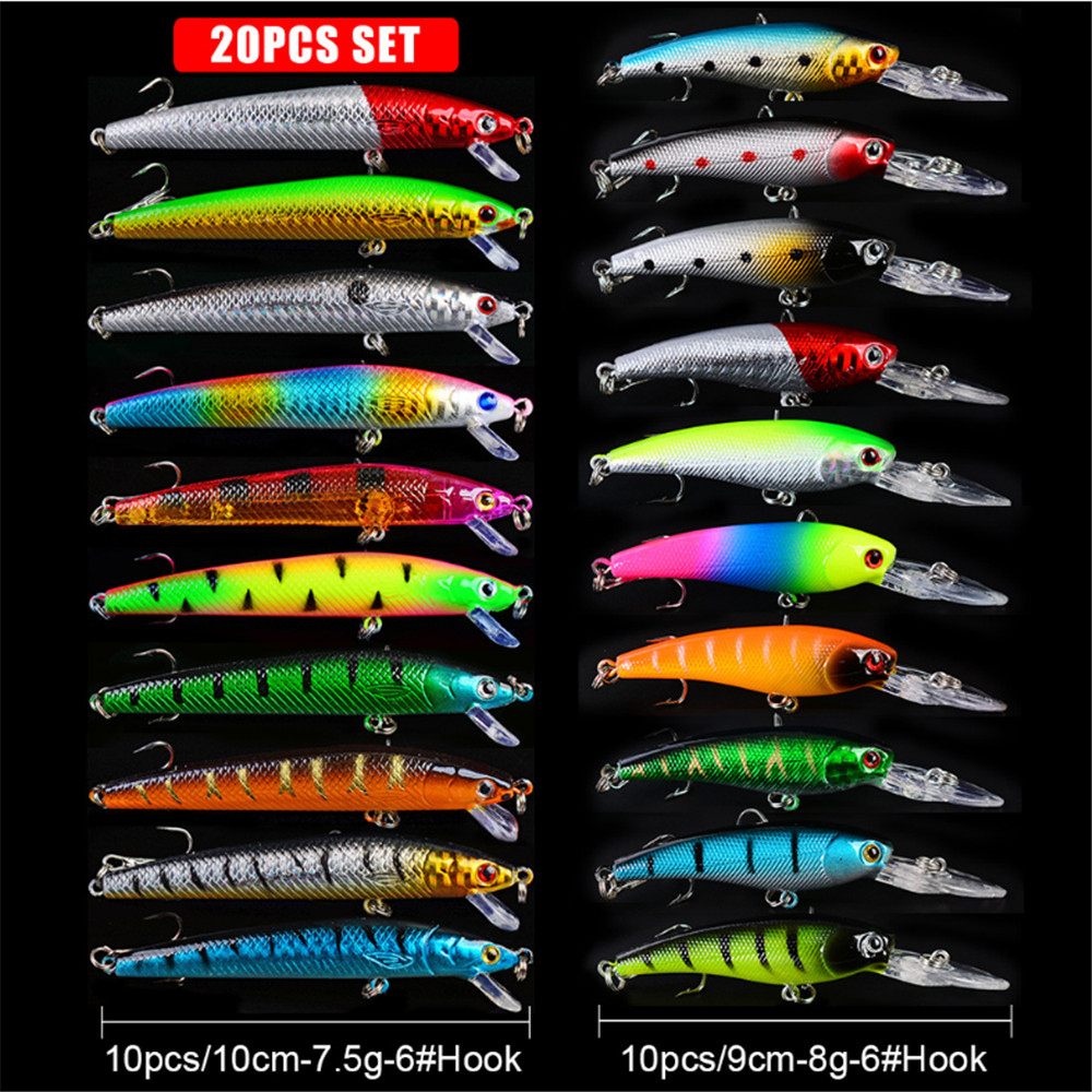 20pcs/lot Minnow Fishing Lures - Marine Salt Mix 评论和价格