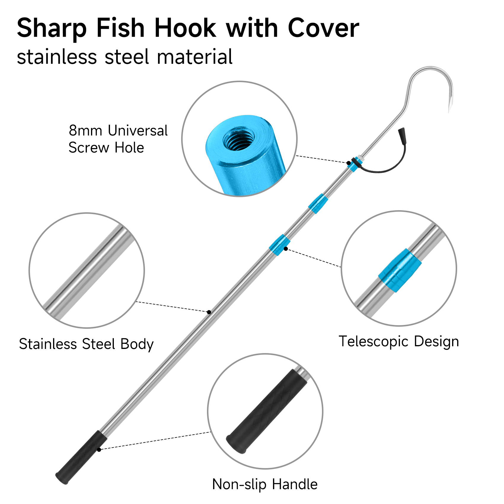 SANLIKE Telescopic Fish Gaff w - Marine Salt Mix 评论和价格