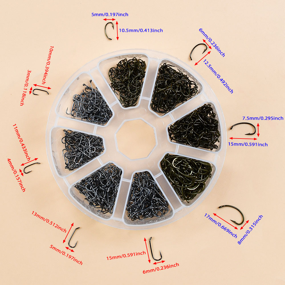 800PCS Mixed Barbed Fishing Ho - Marine Salt Mix 评论和价格
